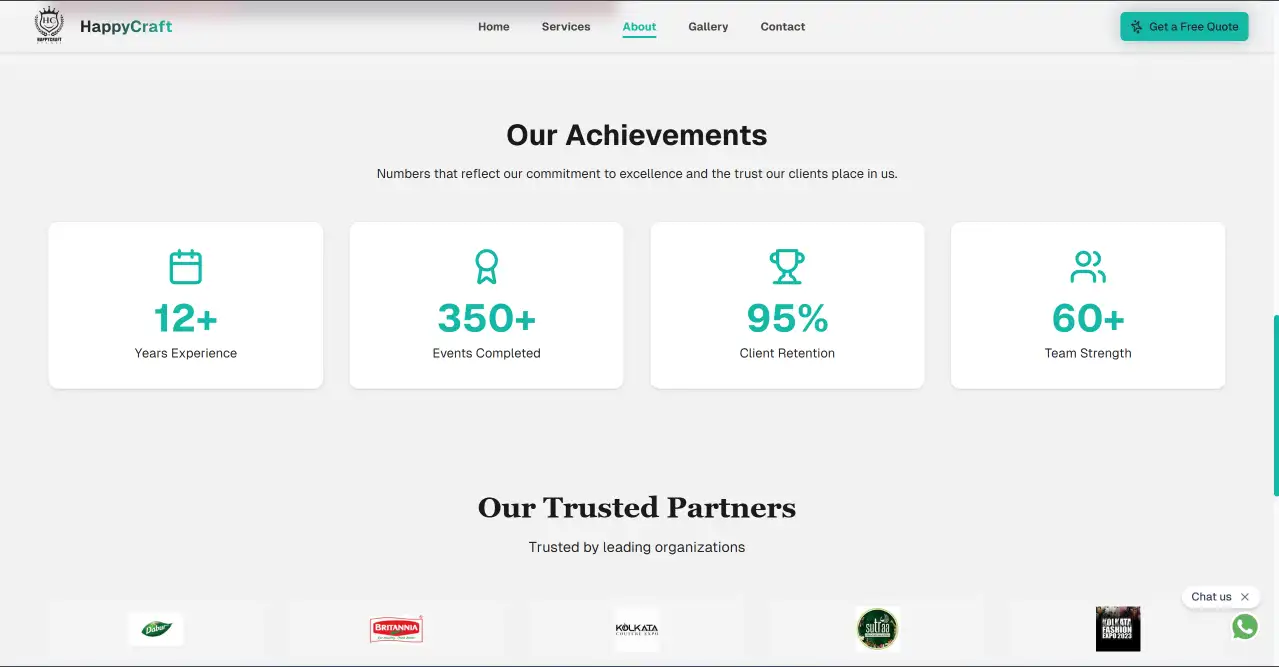 HappyCraft Event LLP – Premium Event Management Website thumbnail 4