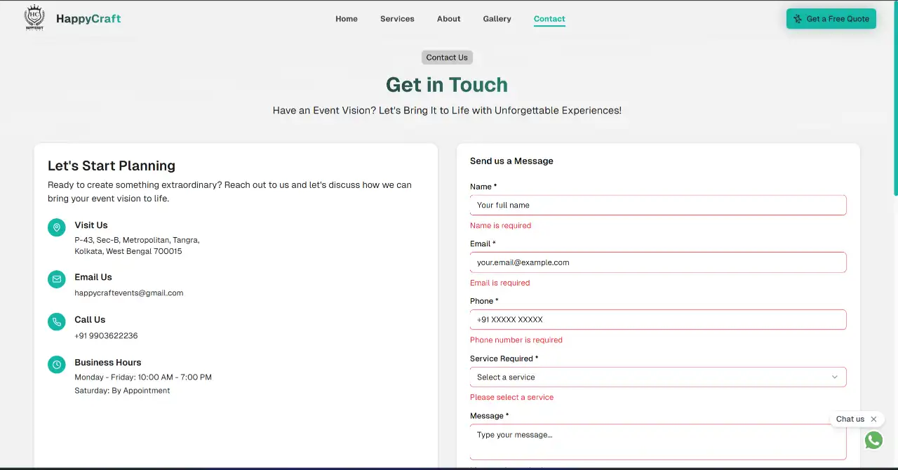 HappyCraft Event LLP – Premium Event Management Website thumbnail 5